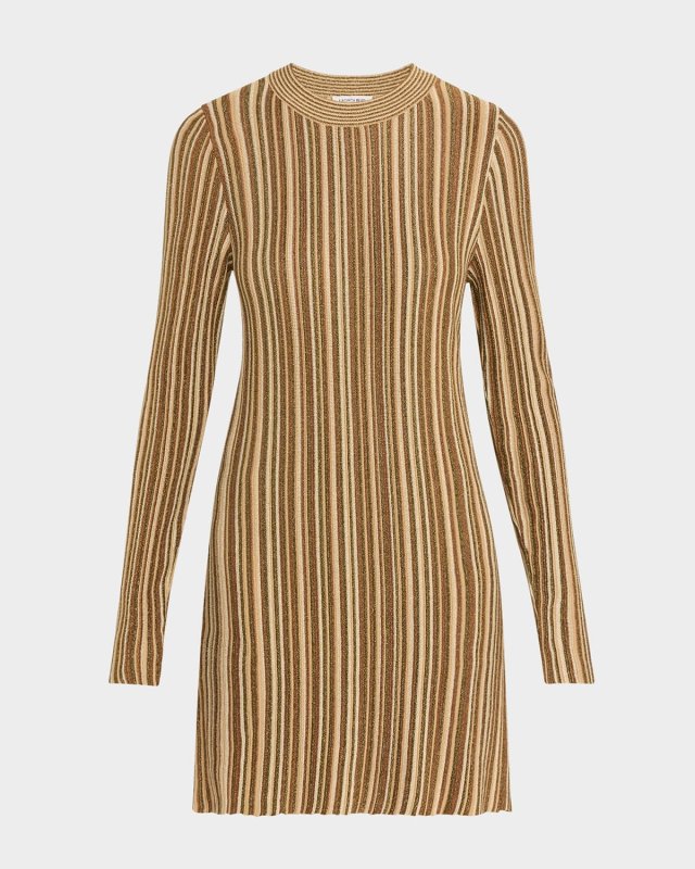 Jane Stripe Long-Sleeve Mini Dress